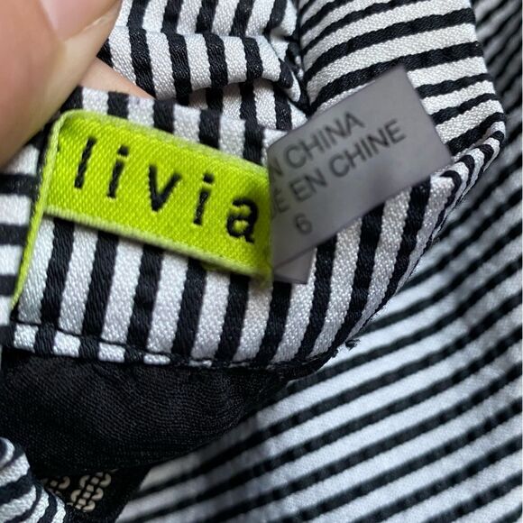 Alice + Olivia Francy’s Skirt Striped Mini Elastic Waist Zipped Back Lined Sz 6 - Picture 10 of 10